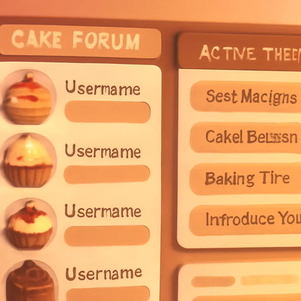 Active cake forum dashboard Moderator dashboard showing active cake forum threads and notifications