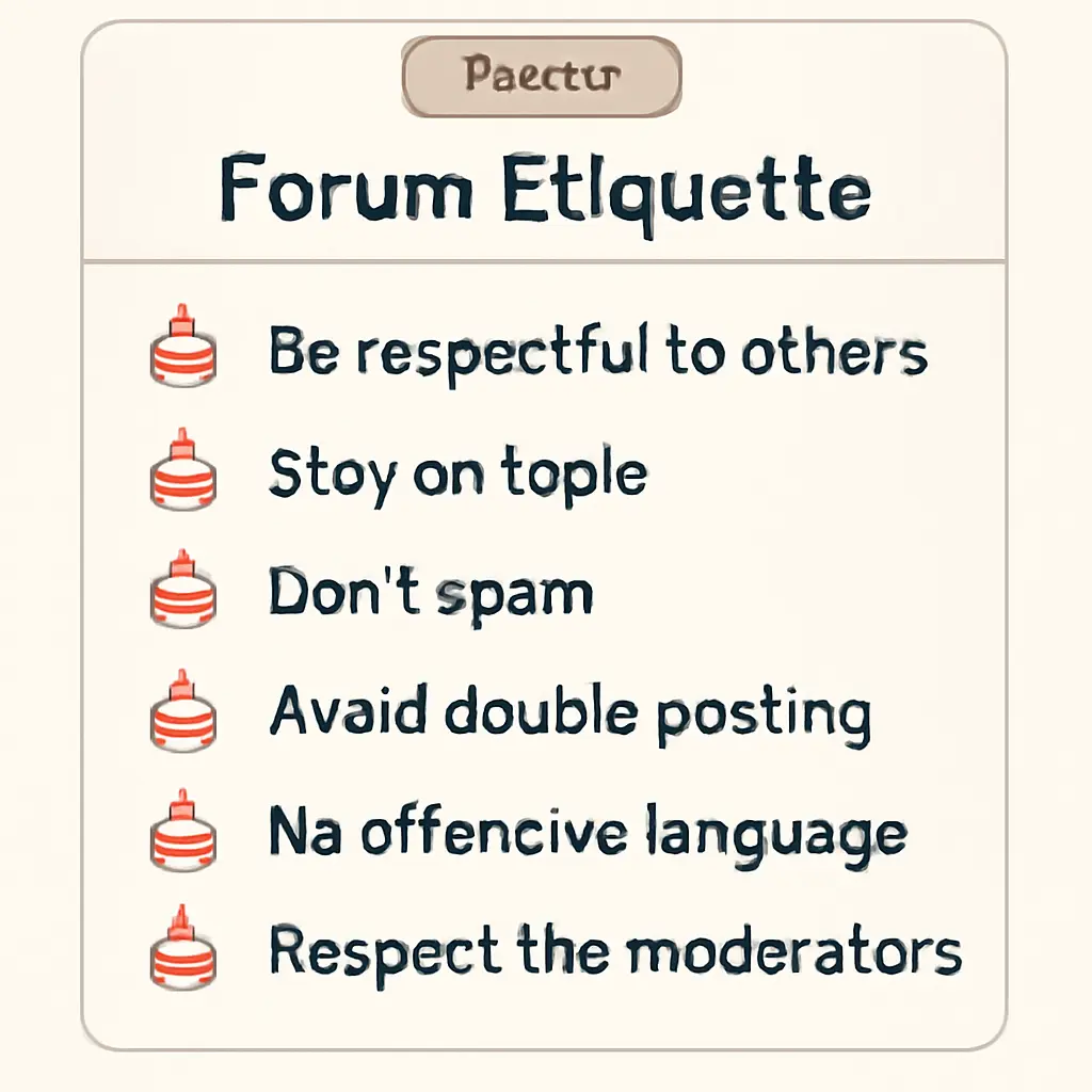 Friendly forum summary Community summary and guidelines posted in an online forum